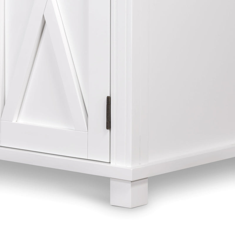 Sorrento White Tall Glass Door Cabinet - OneWorld Collection