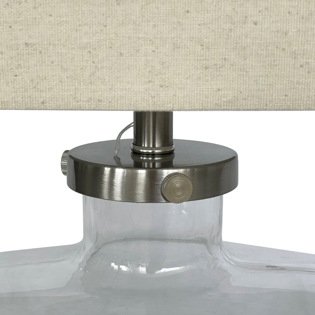 Fillable Bottle Lamp W Linen Shade - OneWorld Collection