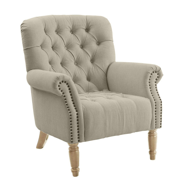 Maurice Buttoned Armchair Natural - OneWorld Collection