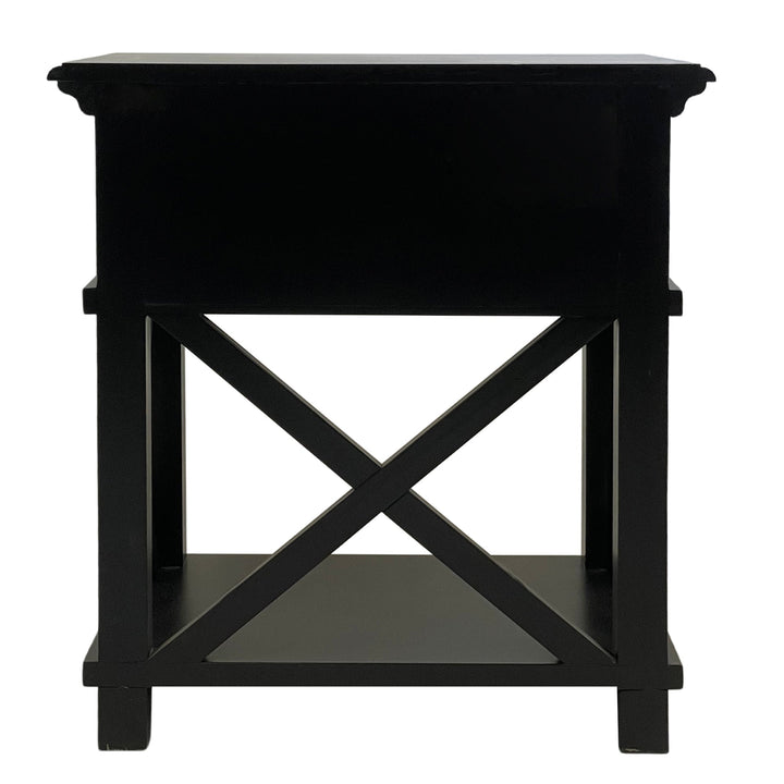 Sorrento Black Bedside Table - OneWorld Collection