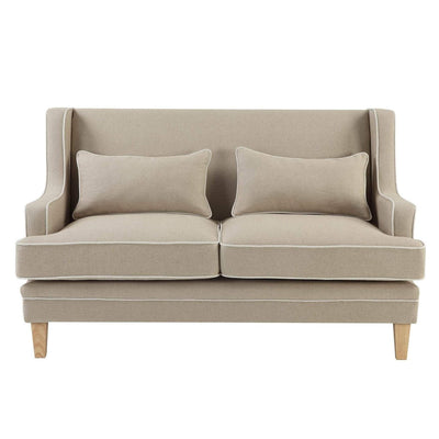 Bondi 2 Seat Sofa Nat/White Piping - OneWorld Collection