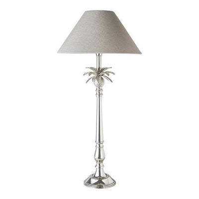 Nickel Pineapple Lamp 40/16 Natural Shade - OneWorld Collection