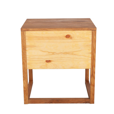 Oslo Oak Two Drawer Bedside Table Lacquered Finish