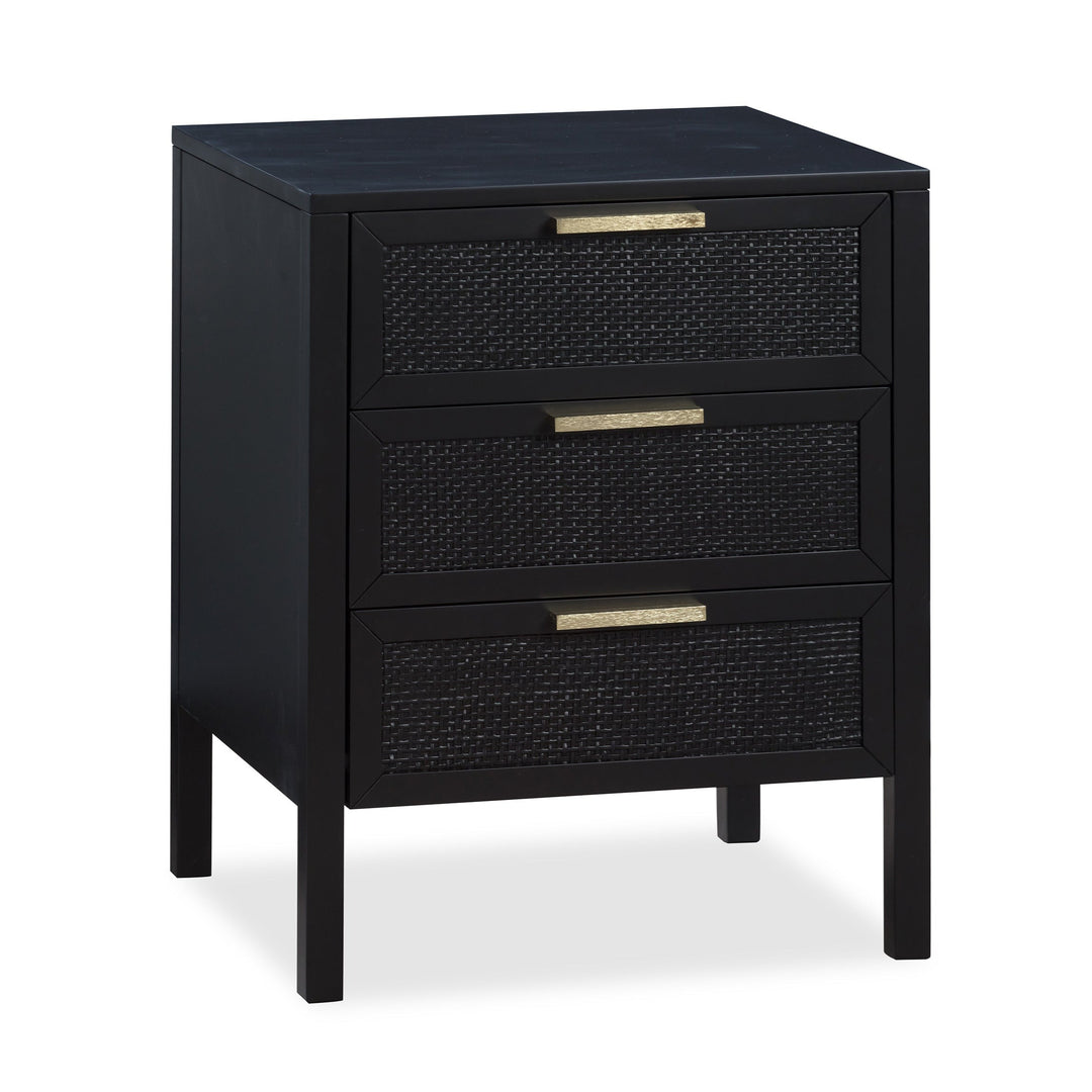 Santorini Bedside 3 Drawers Black